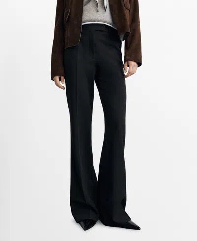 Mango Women's Mid-rise Flare Pants In Black