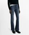 Mango Women's Mid-rise Flared Jeans In Dark Vintage Blue