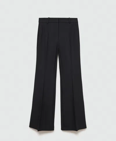 Mango Women's Mid-rise Flared Trousers In Black