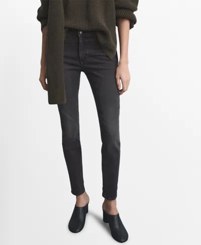 Mango Women's Mid-rise Skinny Jeans In Black