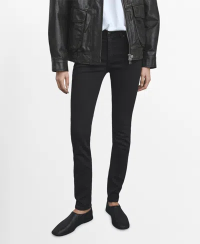 Mango Women's Mid-rise Skinny Jeans In Black