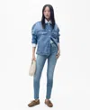 Mango Oversize Denim Jacket In Medium Blue
