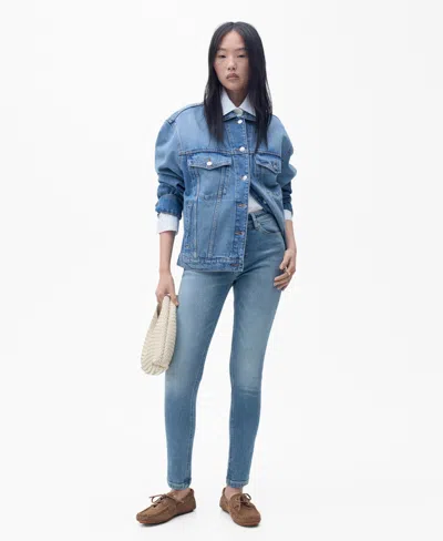 Mango Women's Mid-rise Skinny Jeans In Medium Blue