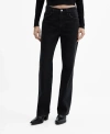 Mango Miami Mid Rise Straight Leg Jeans In Black
