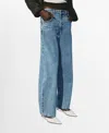 Mango Mid Rise Straight Leg Jeans In Blue