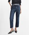 Mango Mid Rise Straight Leg Jeans In Blue
