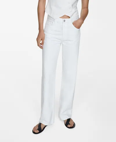 Mango Women's Mid-rise Straight Jeans In White