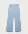 Mango Wide Leg Jeans In Blue