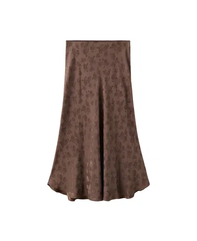 Mango Women's Midi Jacquard A-line Skirt In Brown