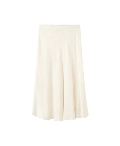 Mango Women's Midi Jacquard A-line Skirt In Ecru