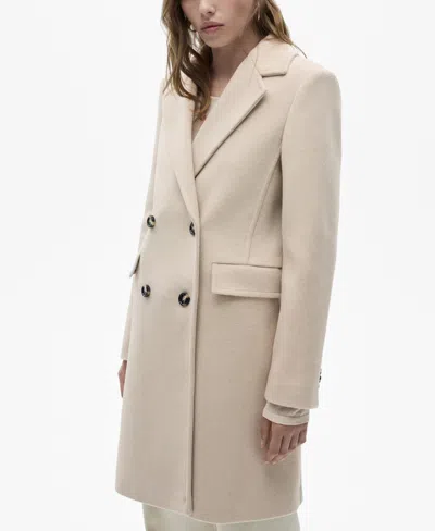 Mango Oversize Wool Blend Coat In Light,pastel Grey