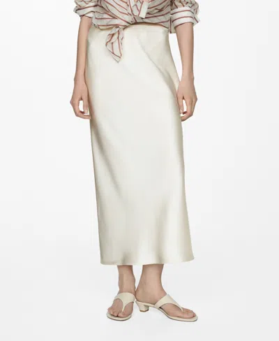 Mango Women's Midi Satin Skirt In Light Beige