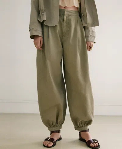 Mango Women's Mid-rise Baggy Jeans In Green