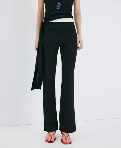 Mango Women's Mid-rise Flare Pants In Black