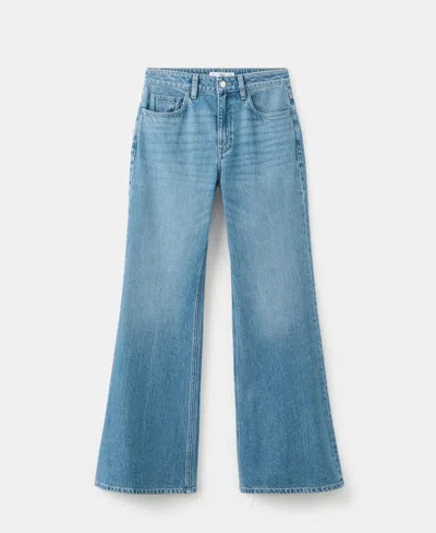 Mango Women's Mid-rise Flared Jeans In Blue