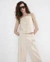 Mango Mid-rise Lyocell Pants In Neutral