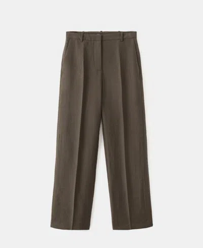 Mango Women's Mid-rise Lyocell Pants In Brown