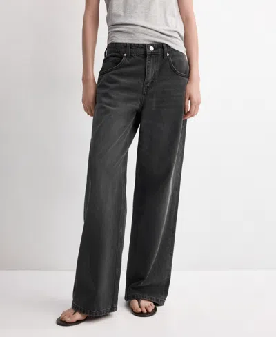 Mango Women's Mid-rise Straight Jeans In Black