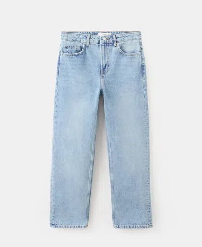 Mango Mid-rise Straight Jeans Medium Blue