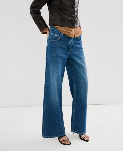 Mango Women's Mid-rise Straight Jeans In Blue