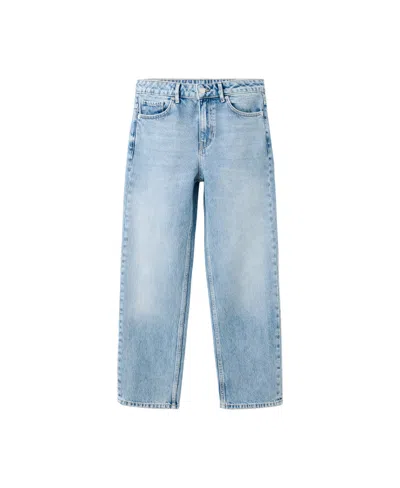 Mango Women's Mid-rise Straight-leg Jeans In Medium Blue