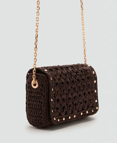 Mango Women's Mini Natural Fiber Crossbody Bag In Brown