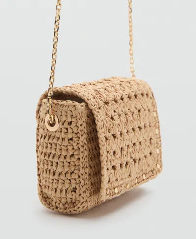 Mango Women's Mini Natural Fiber Crossbody Bag In Sand