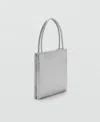 Mango Women's Mini Shopper Bag In Silver