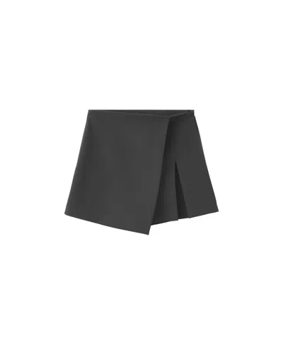 Mango Women's Mini Side Slit Skort In Black