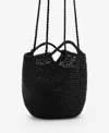 Mango Women's Mini Woven Crossbody Bag In Black