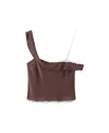 Mango Mixed Asymmetrical Top In Brown