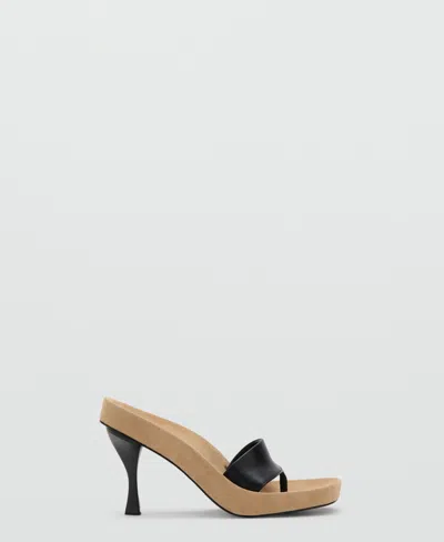 Mango Women's Mixed Leather Heeled Sandals In Multi