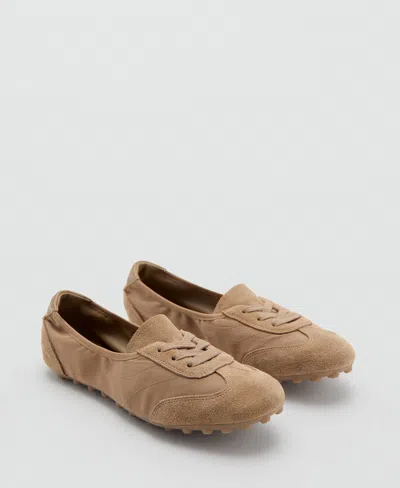 Mango Women's Mixed Suede Trainers In Brown