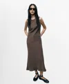 Mango Modal Midi-dress Brown In Brown