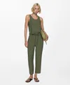 Mango Modal Sleeveless Top Forest Green In Forest Green