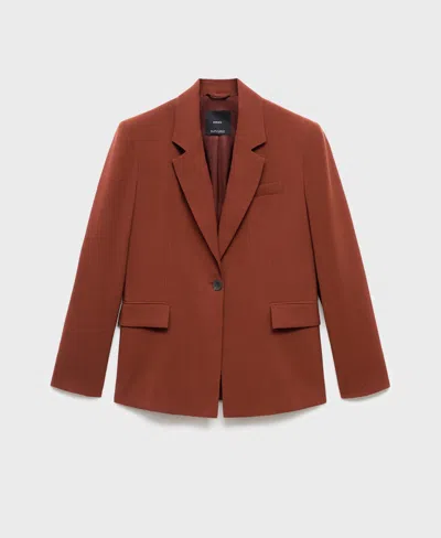 Mango Women's Modal Suit Blazer In Brown