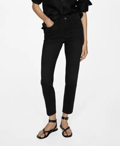 Mango Women's Mom Comfort High Rise Jeans In Black