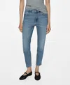 Mango Comfort High Waist Mom Jeans In Medium Blue