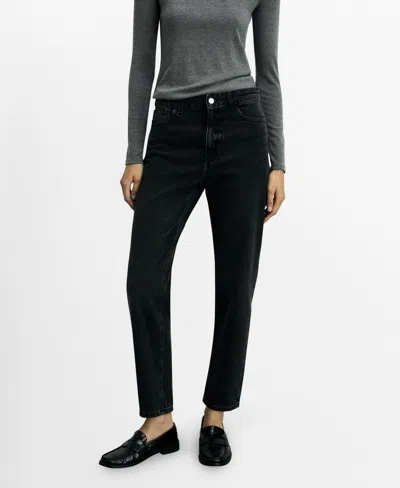 Mango Women's Mom2000 High-rise Jeans In Black Denim