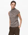 Mango Waistcoat With Mottled Wrap Collar Light/pastel Grey In Brown