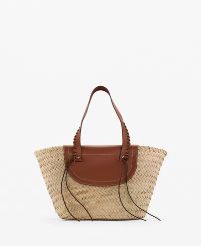 Mango Women's Natural Fiber Basket Bag In Brown