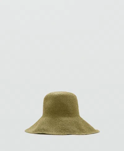 Mango Straw Bucket Hat In Green