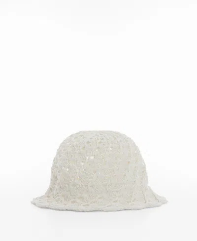 Mango Women's Natural Fiber Bucket Hat In White