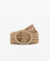 Mango Natural Fibre Belt With Buckle Beige In Beige