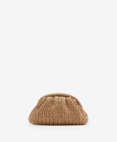 Mango Women's Natural Fiber Clutch Bag In Beige