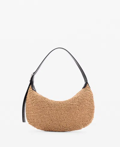 Mango Women's Natural Fiber Shoulder Bag In Beige