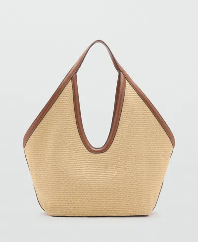 Mango Women's Natural Fibre Shopper Bag In Pink