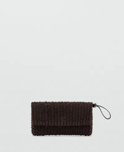 Mango Women's Natural-fiber Flap Pouch In Brown