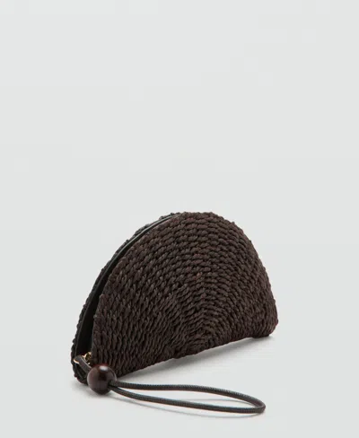 Mango Women's Natural-fiber Pouch In Brown