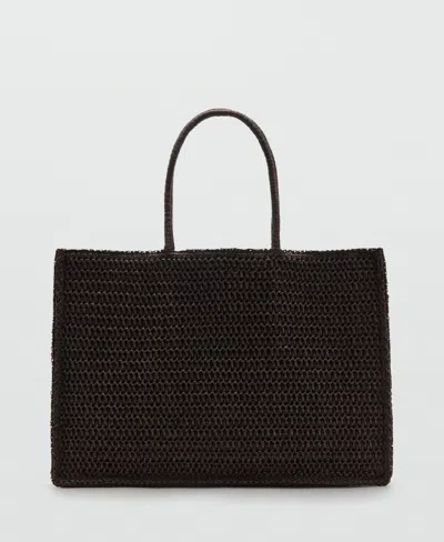 Mango Women's Natural-fiber Tote Bag In Brown